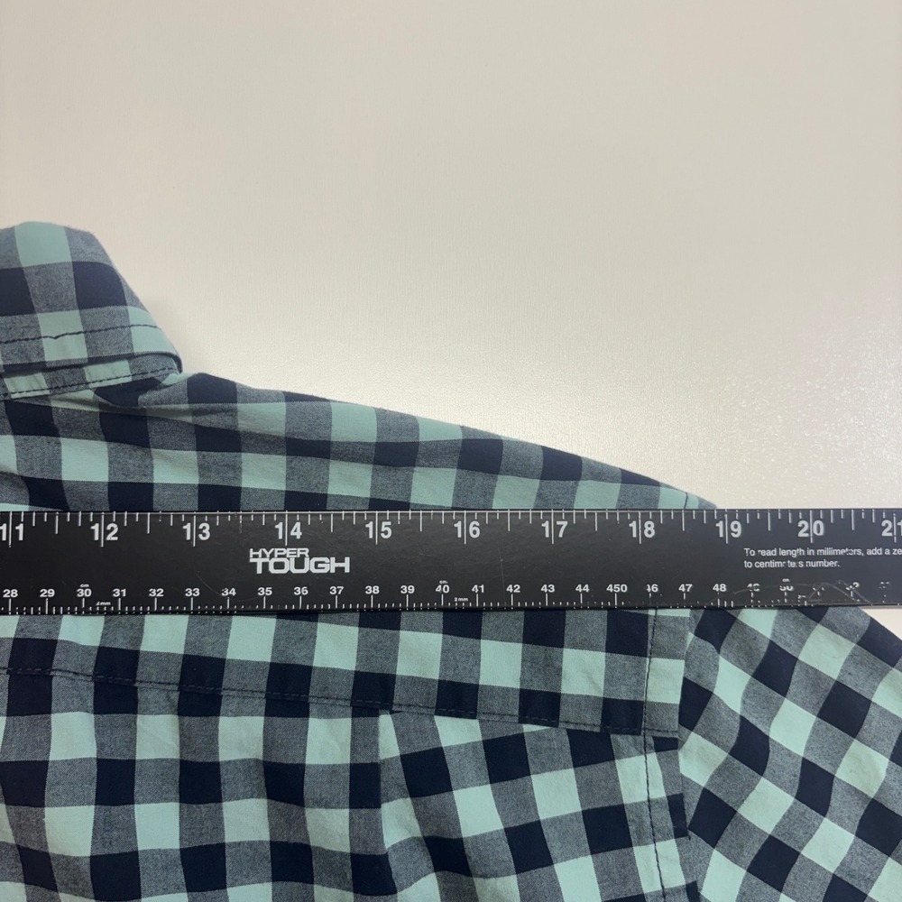 Goodfellow & Co Mens Large Northrop Shirt Blue Gingham Check Short Sleeve - Picture 10 of 13